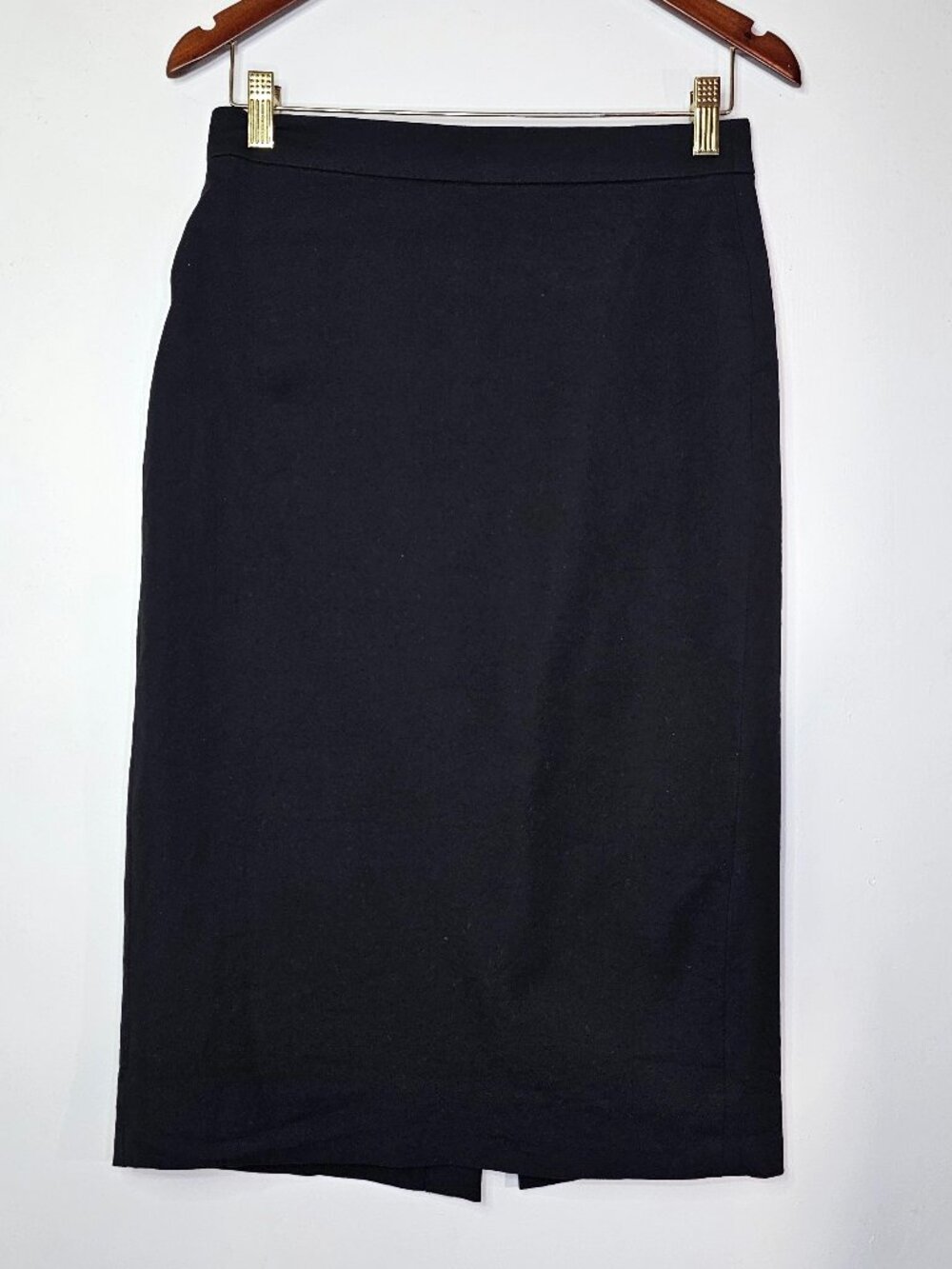 J.Crew No. 3 Pencil Midi Skirt in Bi-Stretch Cotton Viscose Blend US4 Black